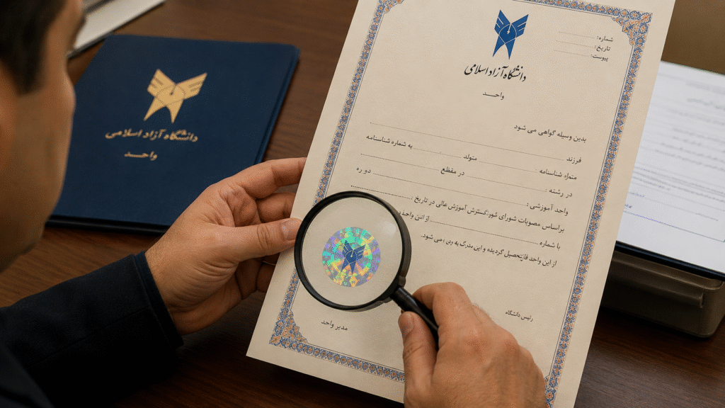 هولوگرام اصل مدرک